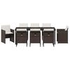 vidaXL Komplet za jedilnico v vrtu 9 pcs Rjava poli ratan