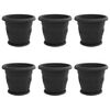 vidaXL Lončki za rastline 6 pcs Črna &Oslash; 34 x 28 cm Plastika