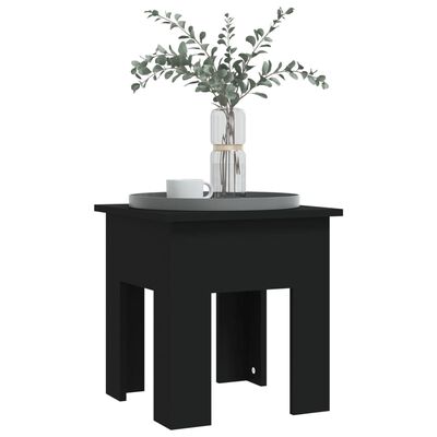vidaXL Klubska mizica črna 40x40x42 cm iverna plošča