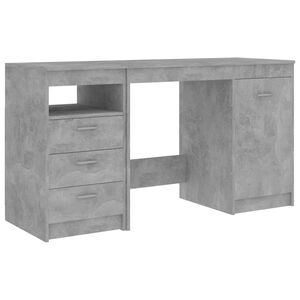 vidaXL Pisalna miza betonsko siva 140x50x76 cm iverna plo&scaron;ča