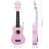 vidaXL Otroški ukulele soprano s torbo roza 21"