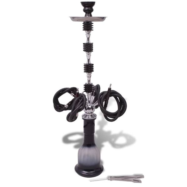 vidaXL Vodna Pipa/Hookah/&Scaron;i&scaron;a s 4 Cevmi Črna XXL 83 cm