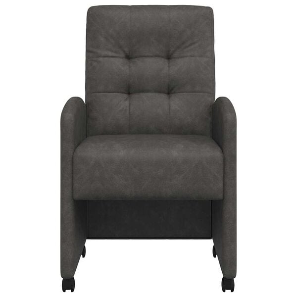 vidaXL Jedilni stoli s kolesi 2 pcs Črna 57 x 67 x 98 cm Umetna koža