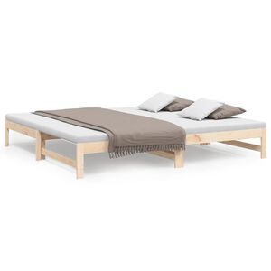 vidaXL Izvlečna dnevna postelja 80x200 cm trdna borovina