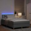 vidaXL LED Box Spring Postelja z LED Svetlo siva 120 x 190 cm blago