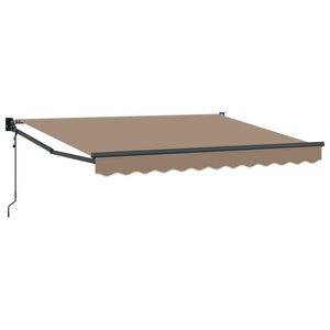 vidaXL Vlečna tenda Taupe 3,5 x 2 m Poliester in kovina