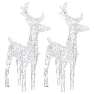 vidaXL Božični jeleni s sanmi 320 LED lučk iz akrila