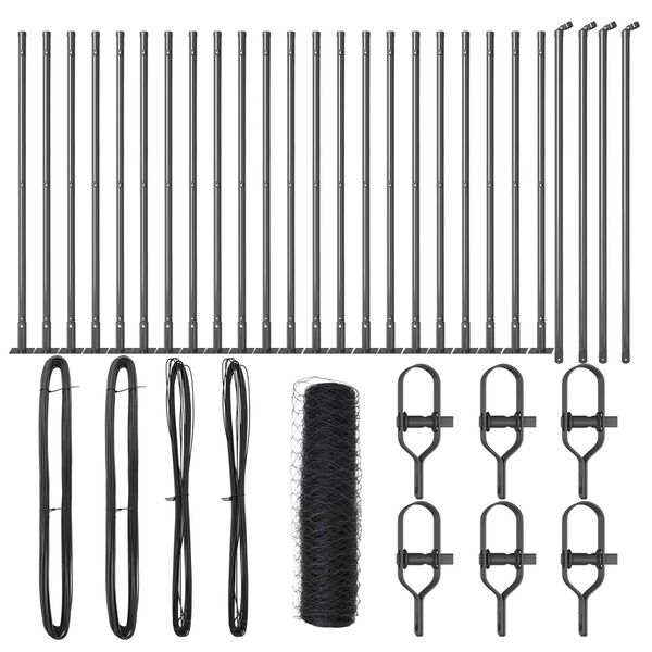 vidaXL Steber ograje. Siva 50 x 1 m (50 mm mreža) Jeklo in PVC