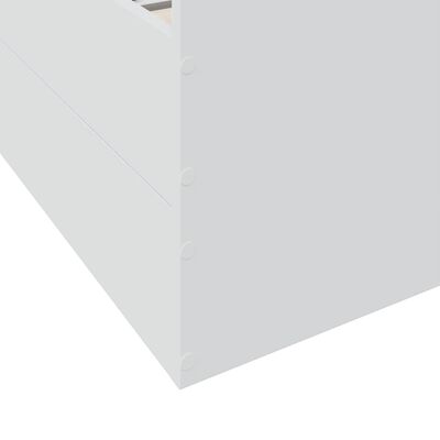 vidaXL Posteljni okvir s predali bel 75x190 cm inženirski les
