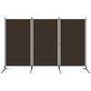 vidaXL Paravan 3-delni rjav 260x180 cm