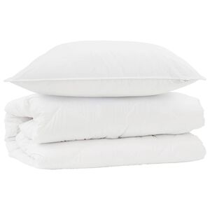 vidaXL Komplet odej z blazino 2 pcs Bela Mikrofibra
