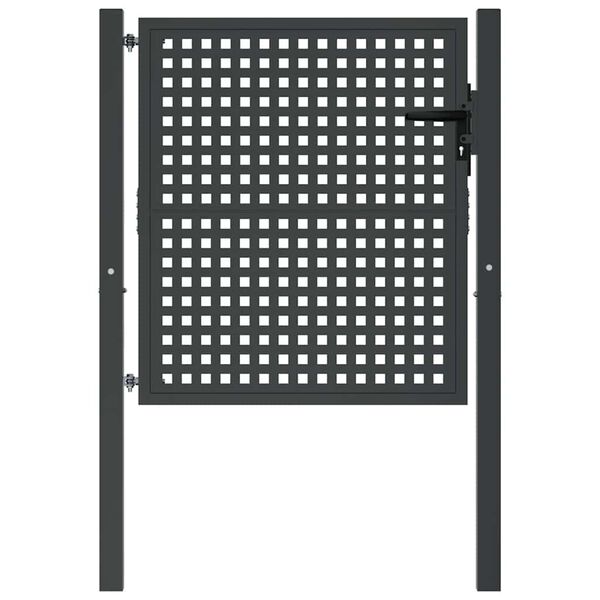 vidaXL Vrtna vrata antracit 100x100 cm jeklo