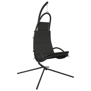 vidaXL Vrtni gugalni stol z blazino temno sivo oxford blago in jeklo