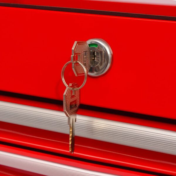 vidaXL Voziček za orodje s 14 predali velikost XXL jeklo redeče barve