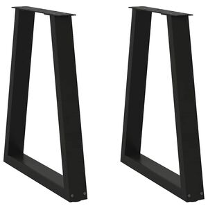 vidaXL Noge za jedilno mizo v obliki črke V, 2 kosa, črne, 60 x (72-73,3) cm, jeklo