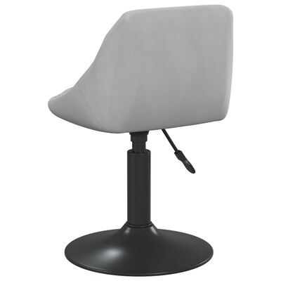 vidaXL Vrtljiv jedilni stol 2 kosa svetlo siv žamet