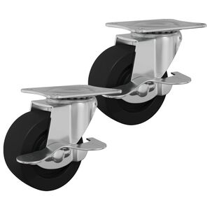 vidaXL Kolesca 2 pcs Črna in srebrna 50,7 x 50,7 x 24,4 mm