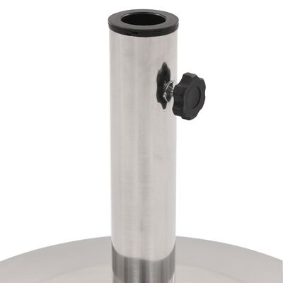 vidaXL Podstavek za senčnik srebrn nerjaveče jeklo okrogel 25 kg