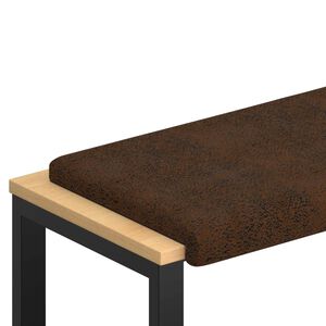 vidaXL Blazina za klop Umetni velur Rjava Globina 35 cm
