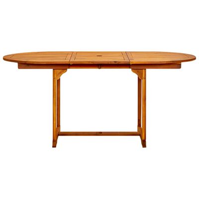 vidaXL Vrtna jedilna miza (120-170)x80x75 cm trden akacijev les