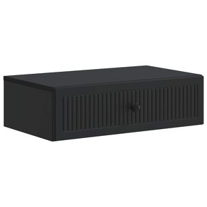vidaXL Stenska stranska miza Črna 59 x 34,5 x 17 cm Inženirski les