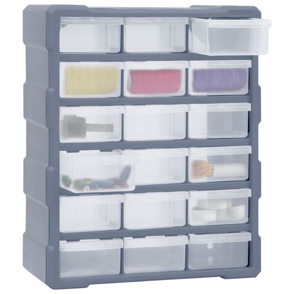 vidaXL Organizator z 18 predali 38x16x47 cm