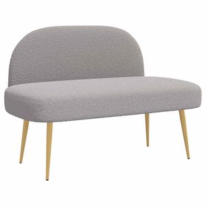 vidaXL Oblazinjena klop z naslonom Svetlo siva 110 x 60 x 76 cm Boucl&eacute;