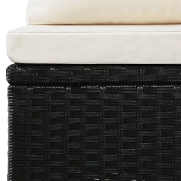 vidaXL Vrtna sedežna garnitura z blazinami 4-delna poli ratan črna