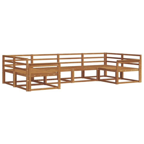 vidaXL Zunanja garnitura za sedenje 6 pcs Naravna Masiven les akacije