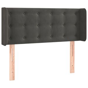 vidaXL Vzglavje z u&scaron;esi temno sivo 83x16x78/88 cm žamet