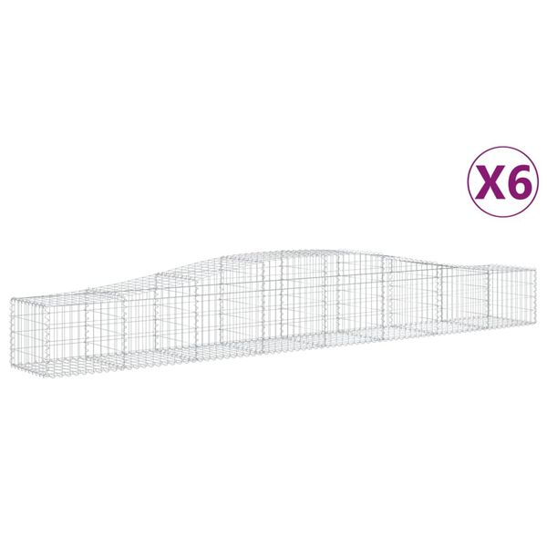 vidaXL Obokane gabion košare 6 kosa 400x50x40/60 cm pocinkano železo