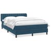 vidaXL Box Spring postelja z vzmetnico Temno modra 140x220 cm Velvet