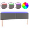 vidaXL LED posteljno vzglavje sivo 180x5x78/88 cm umetno usnje