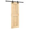 vidaXL Drsna vrata Naravna in črna 70 x 210 cm Masiven borov les