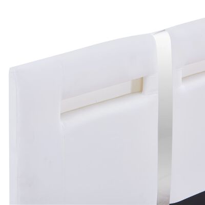 vidaXL Posteljni okvir LED belo umetno usnje 90x200 cm