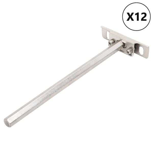 vidaXL Plavajoči nosilci za police 12 kosov &Oslash;12x200 mm ogljikovo jeklo