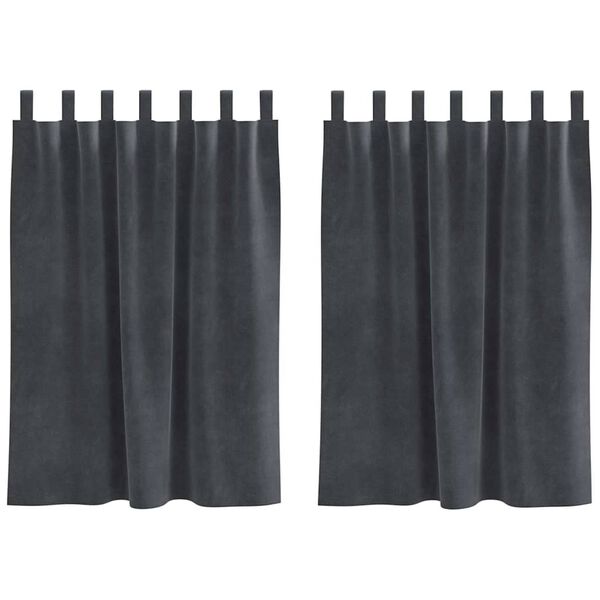 vidaXL Zatemnitvene zavese 2 pcs Svetlo siva 140 x 140 cm Žamet
