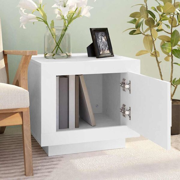 vidaXL Klubska mizica bela 51x50x45 cm konstruiran les