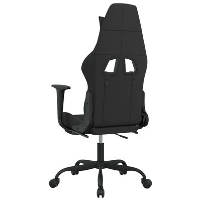 vidaXL Masažni gaming stol z oporo za noge črno in svetlo sivo blago
