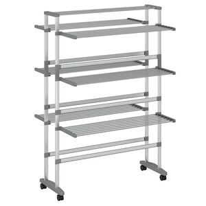 vidaXL Stojalo za su&scaron;enje perila s kolesi 89x64x129 cm aluminij