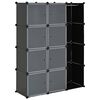 vidaXL Modularna omarica z 9 predelki 109x36,5x143 cm črno bela