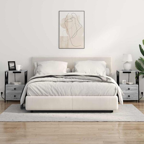 vidaXL Nočna omarica Siva Sonoma 40 x 31 x 60 cm Konstruiran les