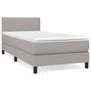 vidaXL Box spring postelja z vzmetnico svetlo siva 90x200 cm blago