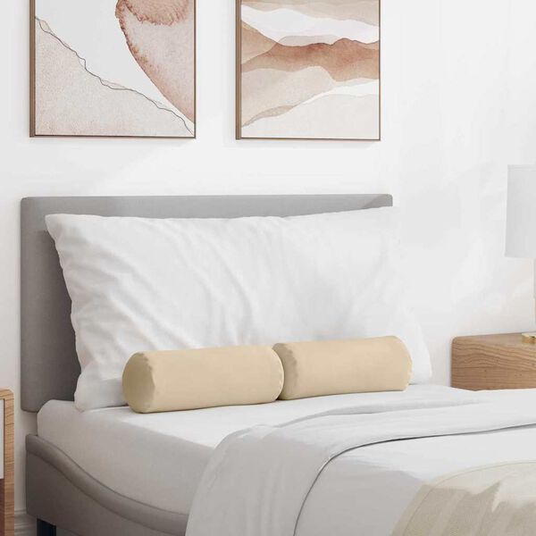 vidaXL Blazine 2 pcs krema Ø 15 x 40 cm Mikrofiber tkanina