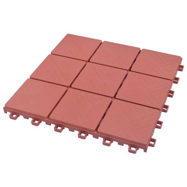 vidaXL Tla za teraso 10 pcs Rdeča 30,5 x 30,5 x 2,2 cm Polipropilen