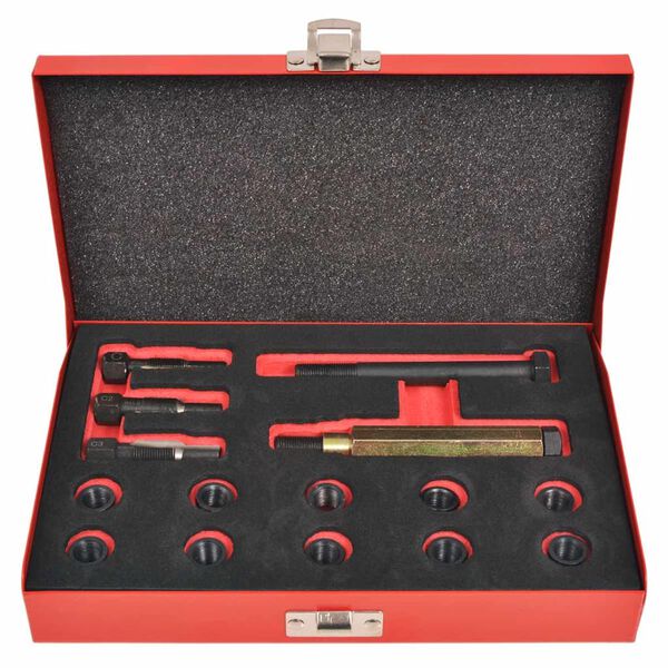 vidaXL 15 delni komplet za popravilo navojev svečk M10 x 1,0 mm