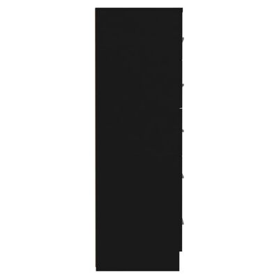 vidaXL Visok predalnik črn 41x35x106 cm iverna plošča