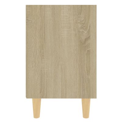 vidaXL Nočna omarica z lesenimi nogami sonoma hrast 40x30x50 cm