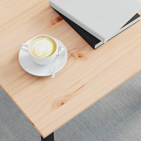 vidaXL Klubska miza Naravna 60 x 60 x 36 cm Masivno borovo les