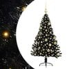 vidaXL Umjetna preddekorirana božićna jelka Črna 120 cm PVC